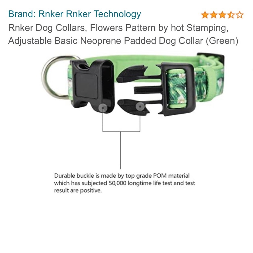Rnker Floral Pattern Dog Collars - Picture 4 of 12